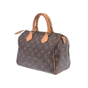 Louis Vuitton Monogram Leather Handbag Brown Speedy